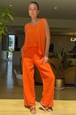 Made in Italy Benji Linen Panel Wave Vest Aperol *